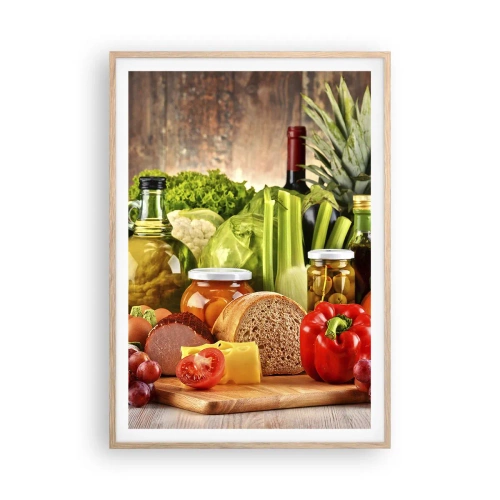 Poster în ramă de stejar deschis - Afumate, prăjite, marinate - 70x100 cm