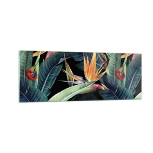 Tablou pe sticlă - Florile de flacără ale tropicelor - 140x50 cm