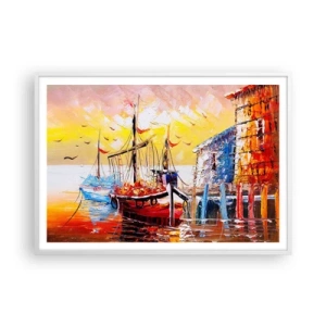 Poster în ramă albă - Întoarcere fericită - 100x70 cm