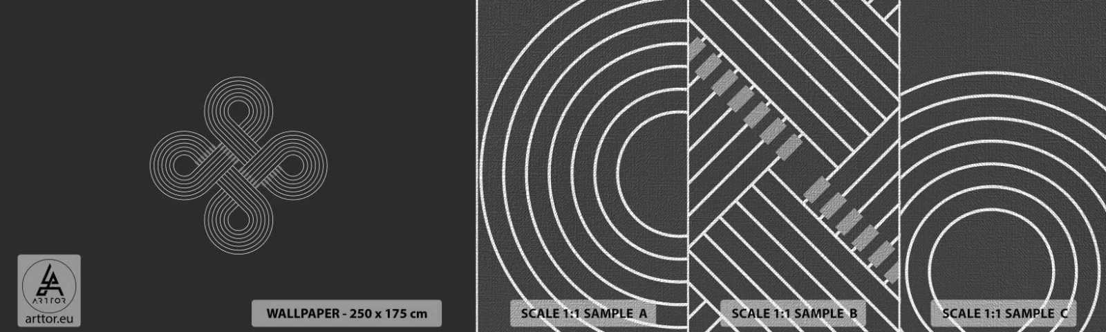 Mostră tapet Premium Canvas - În spirit celtic - Abstracția, Bucată, Minimalism - 100x30 cm