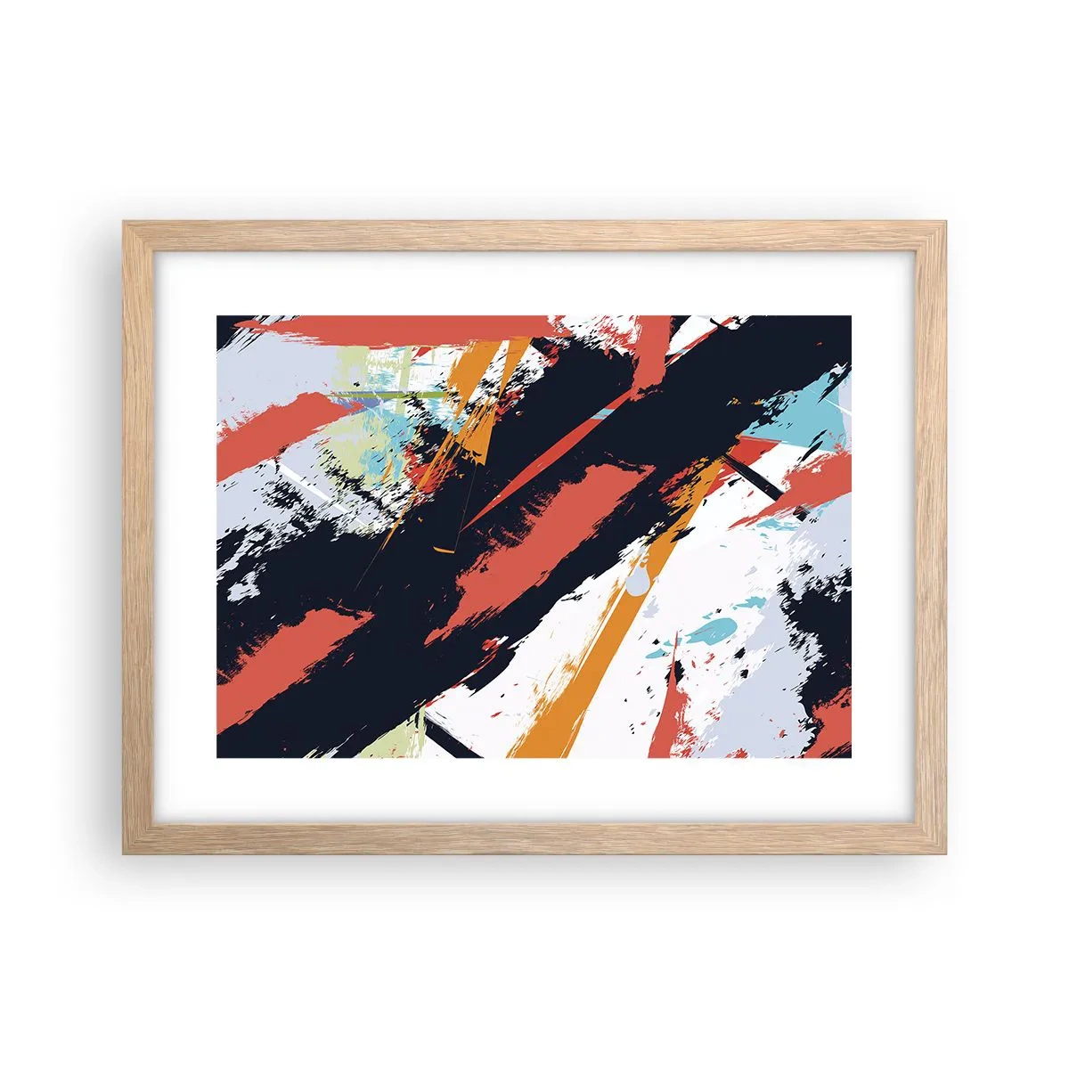 Poster în ramă de stejar deschis - Compoziție dinamică - 40x30 cm