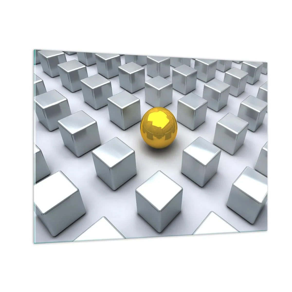 Tablou pe sticlă - De ce eu? Compoziție geometrică - 100x70 cm