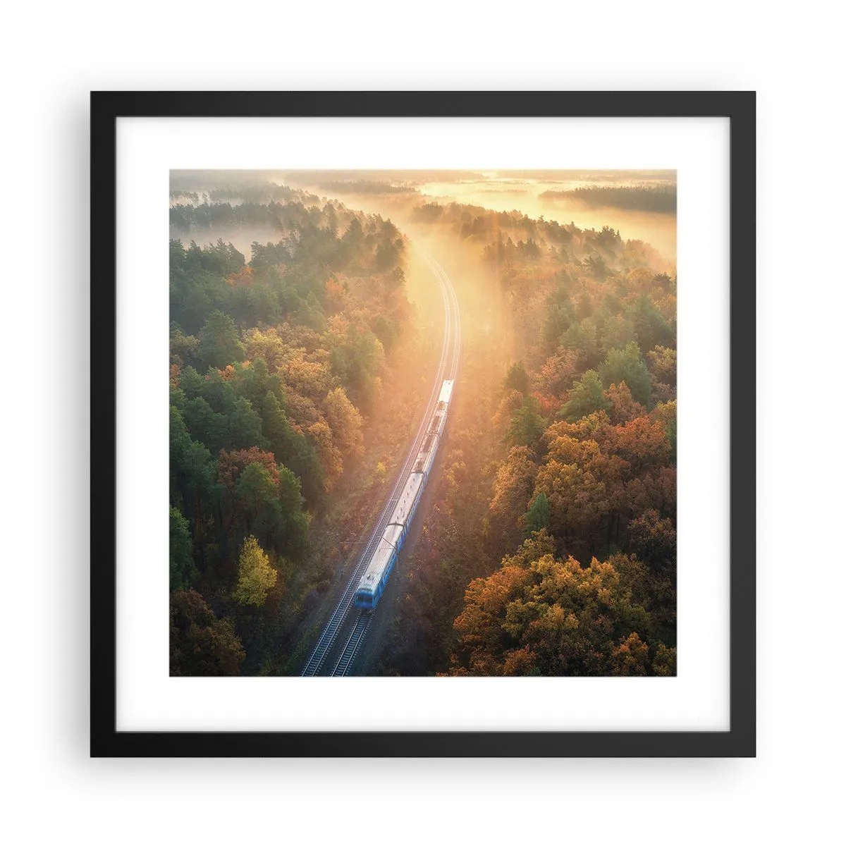 Poster în ramă neagră - Călătorie de toamnă - 40x40 cm