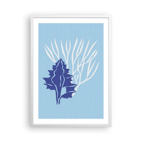 Poster în ramă albă - Forme cu frunze - 50x70 cm
