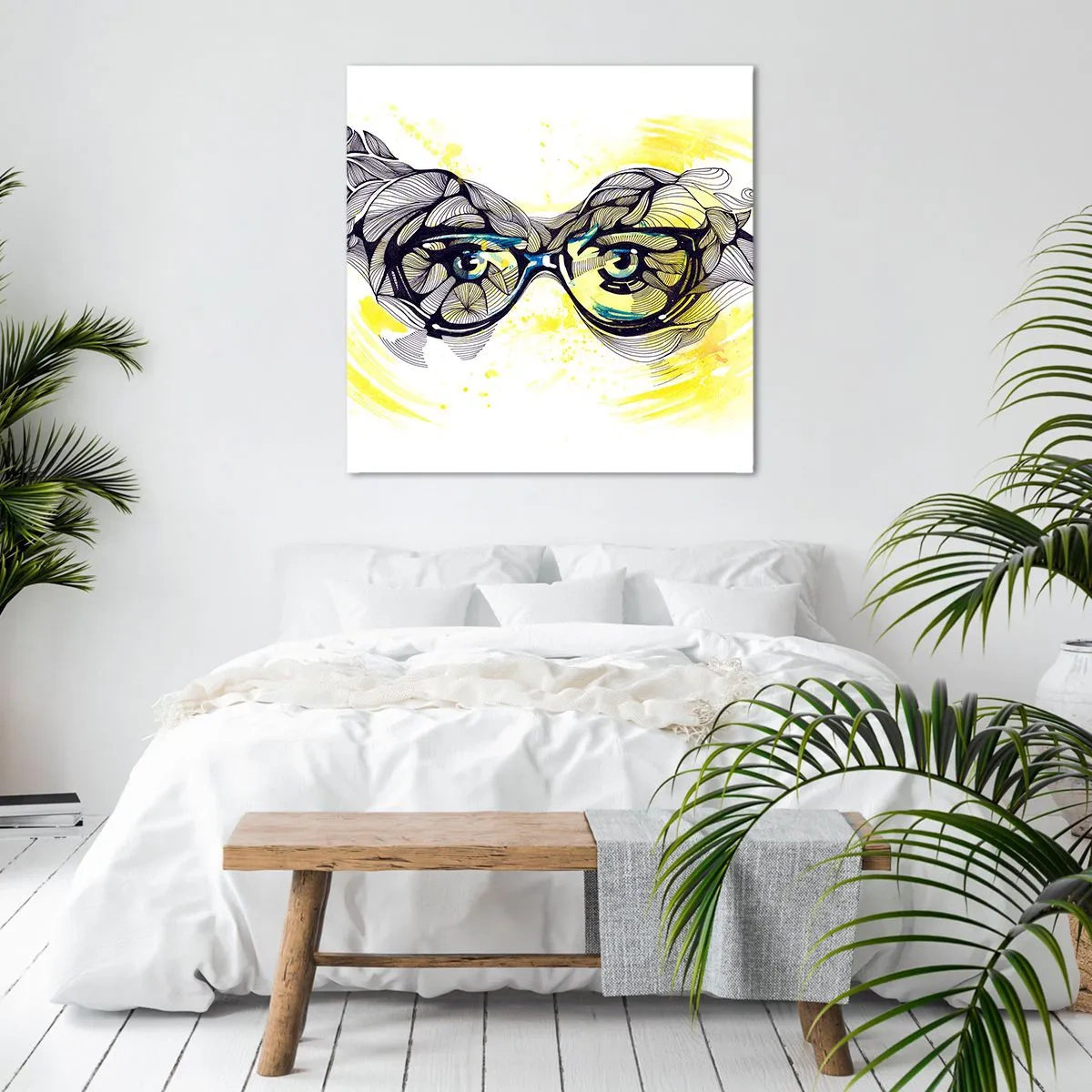 Tablou pe pânză - Prin ochelari albaștri - 70x70 cm