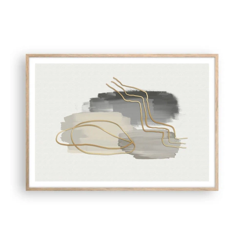 Poster în ramă de stejar deschis - Persistență și mișcare - 100x70 cm