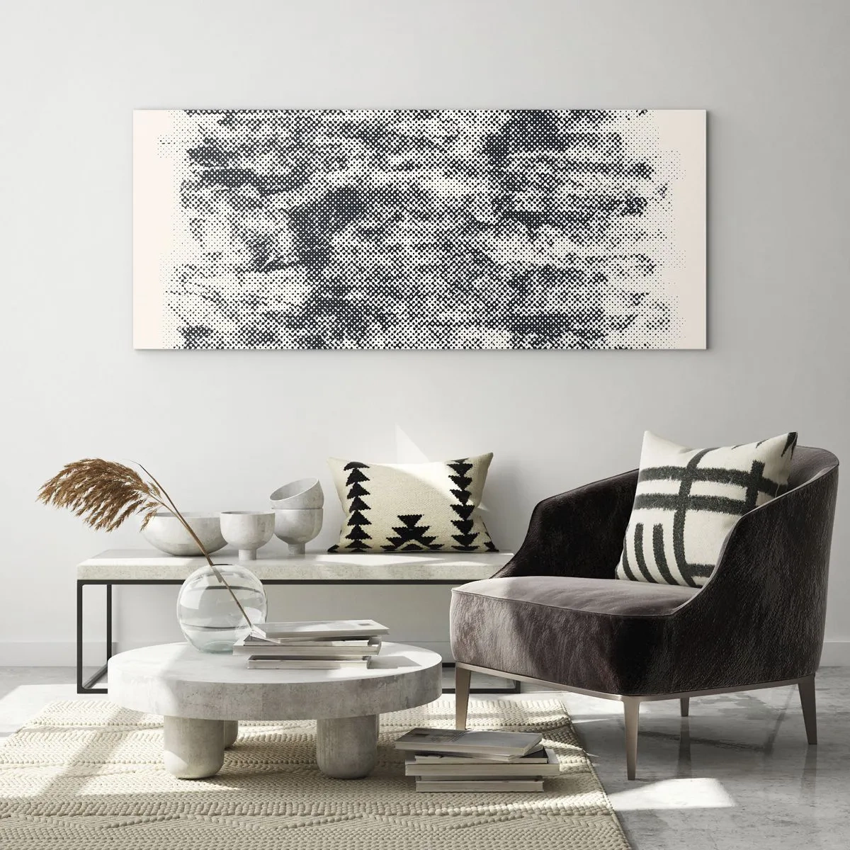 Tablou pe sticlă - Compoziție cețoasă - 120x50 cm