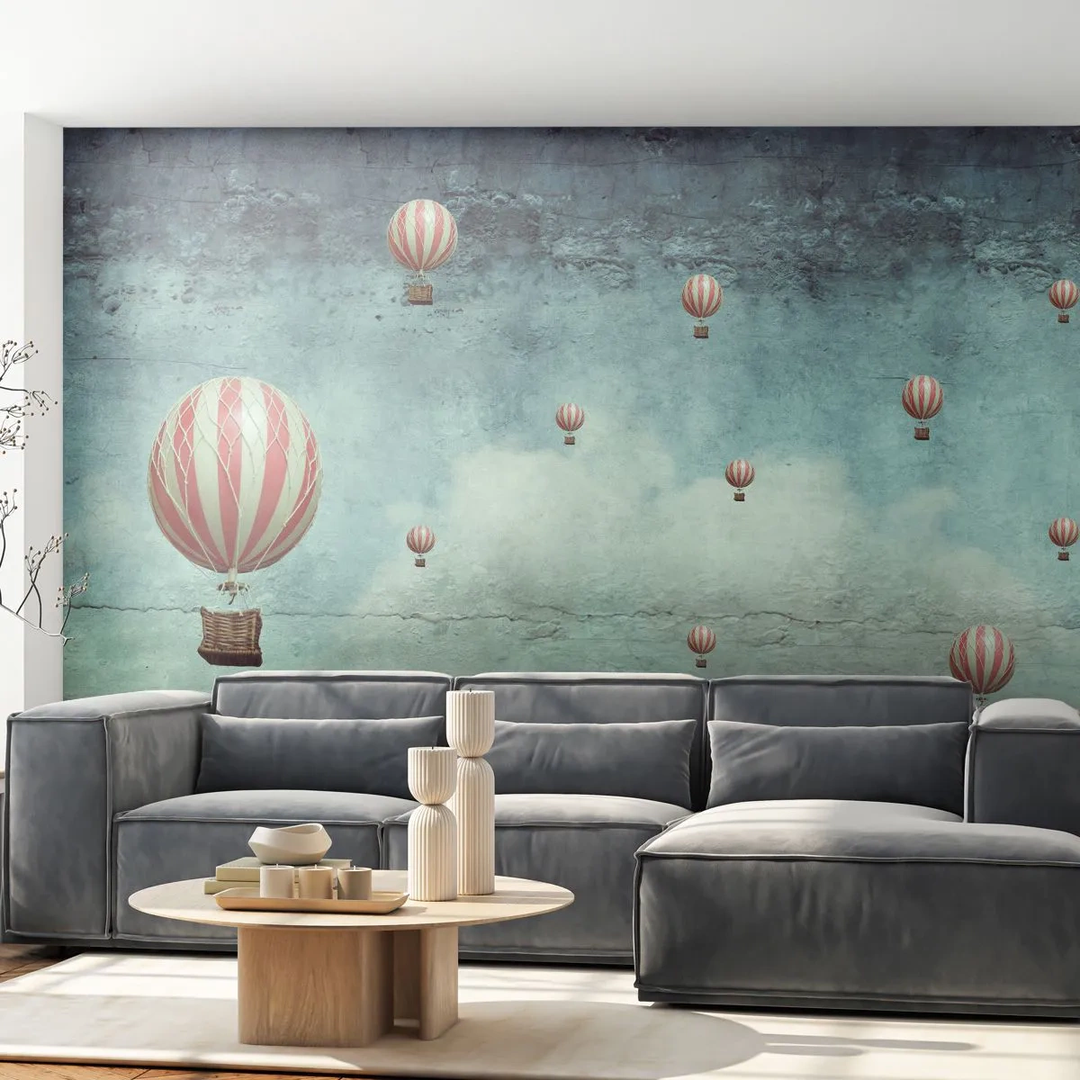 Tapet Autoadeziv Deluxe Sticker - Liber de agitația vieții - Abstracția, excursie, Zborul cu balonul - 250x175 cm