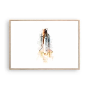Poster în ramă de stejar deschis - Exploratorii la start - 100x70 cm