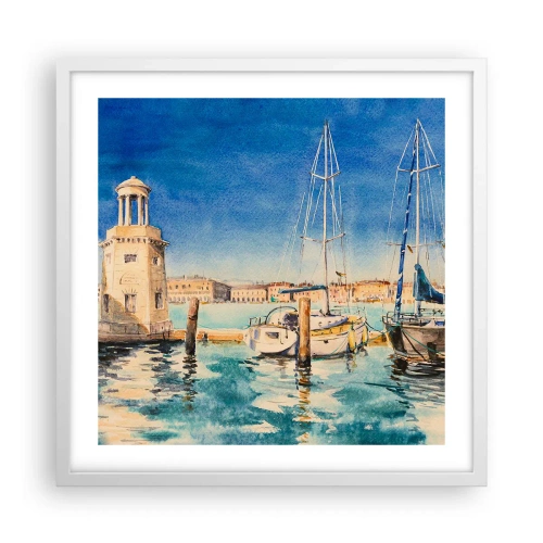 Poster în ramă albă - Laguna însorită - 50x50 cm