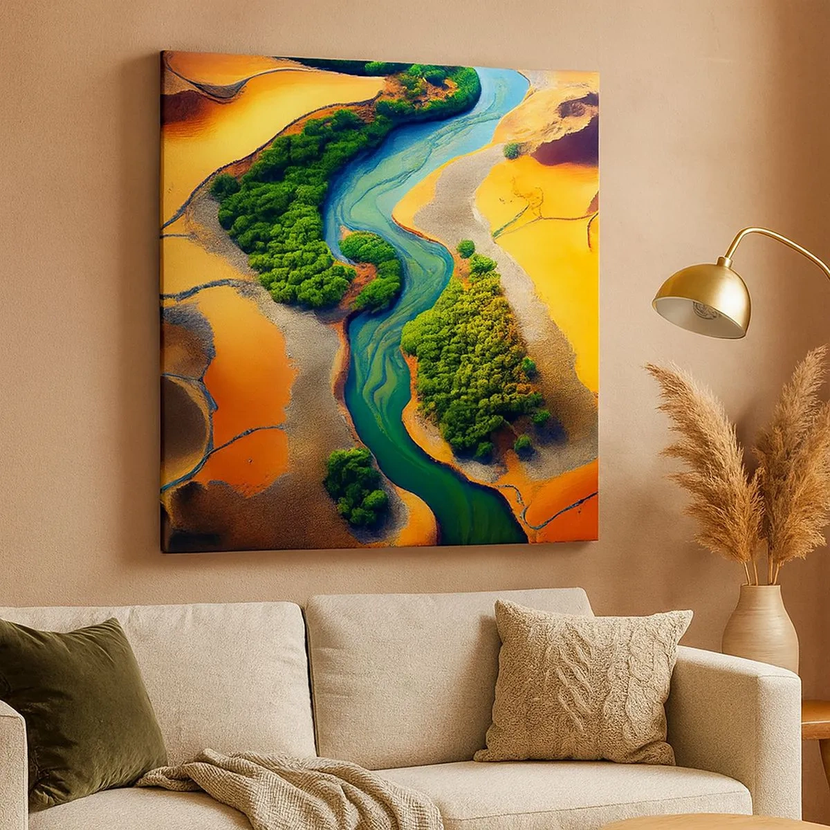 Tablou pe pânză - Râul care dă viață - 30x30 cm