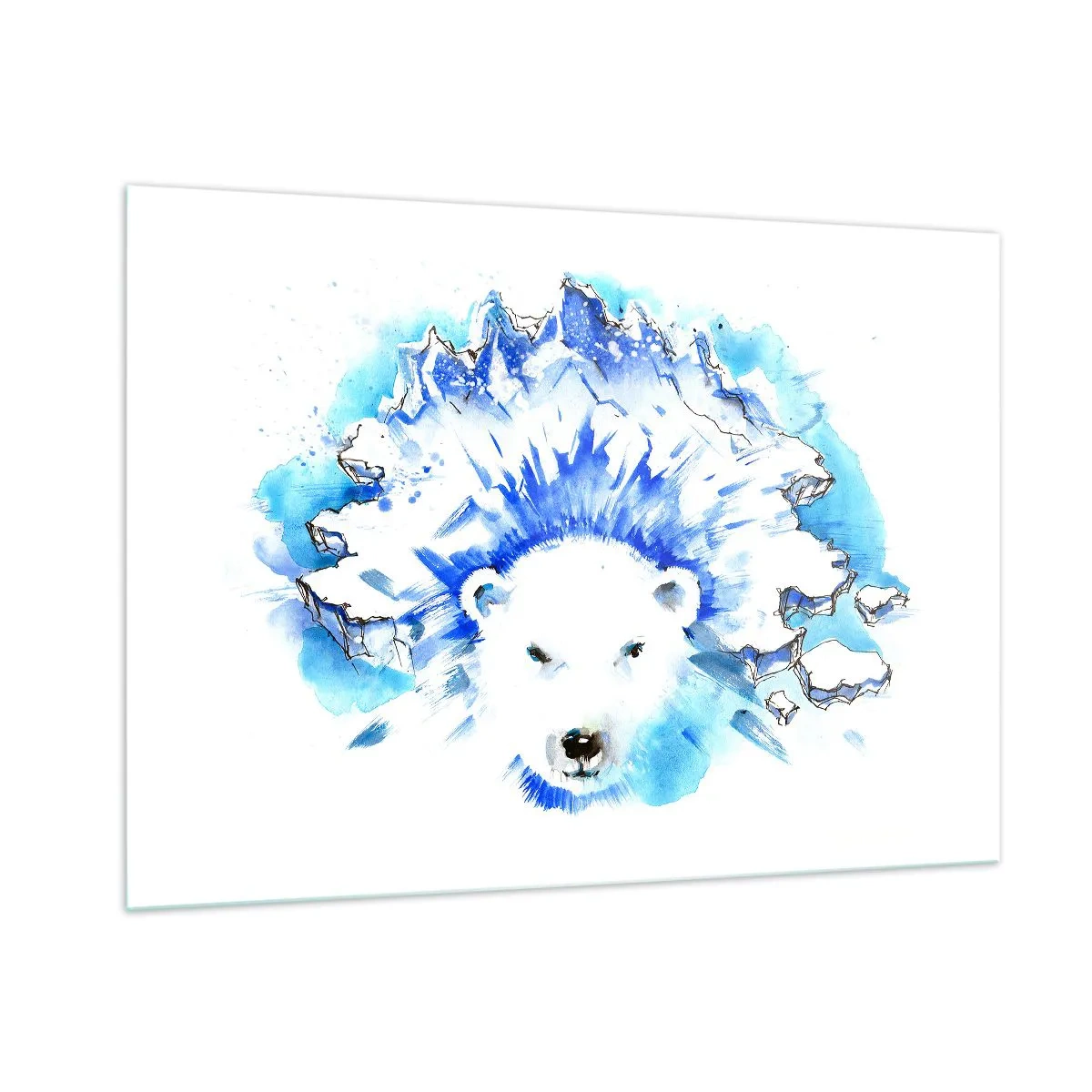 Tablou pe sticlă - Regele Arcticii într-o coroană de gheață - 100x70 cm