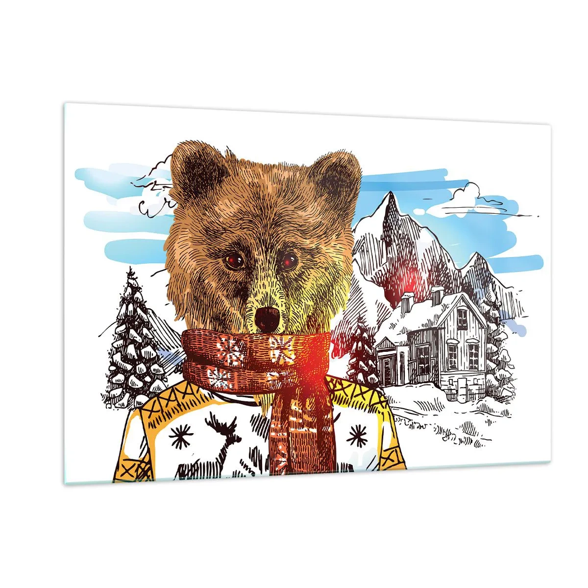 Tablou pe sticlă - Coliba ursului - 120x80 cm