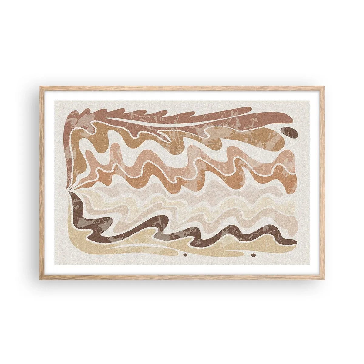 Poster în ramă de stejar deschis - Energie bună - emoții bune - 91x61 cm