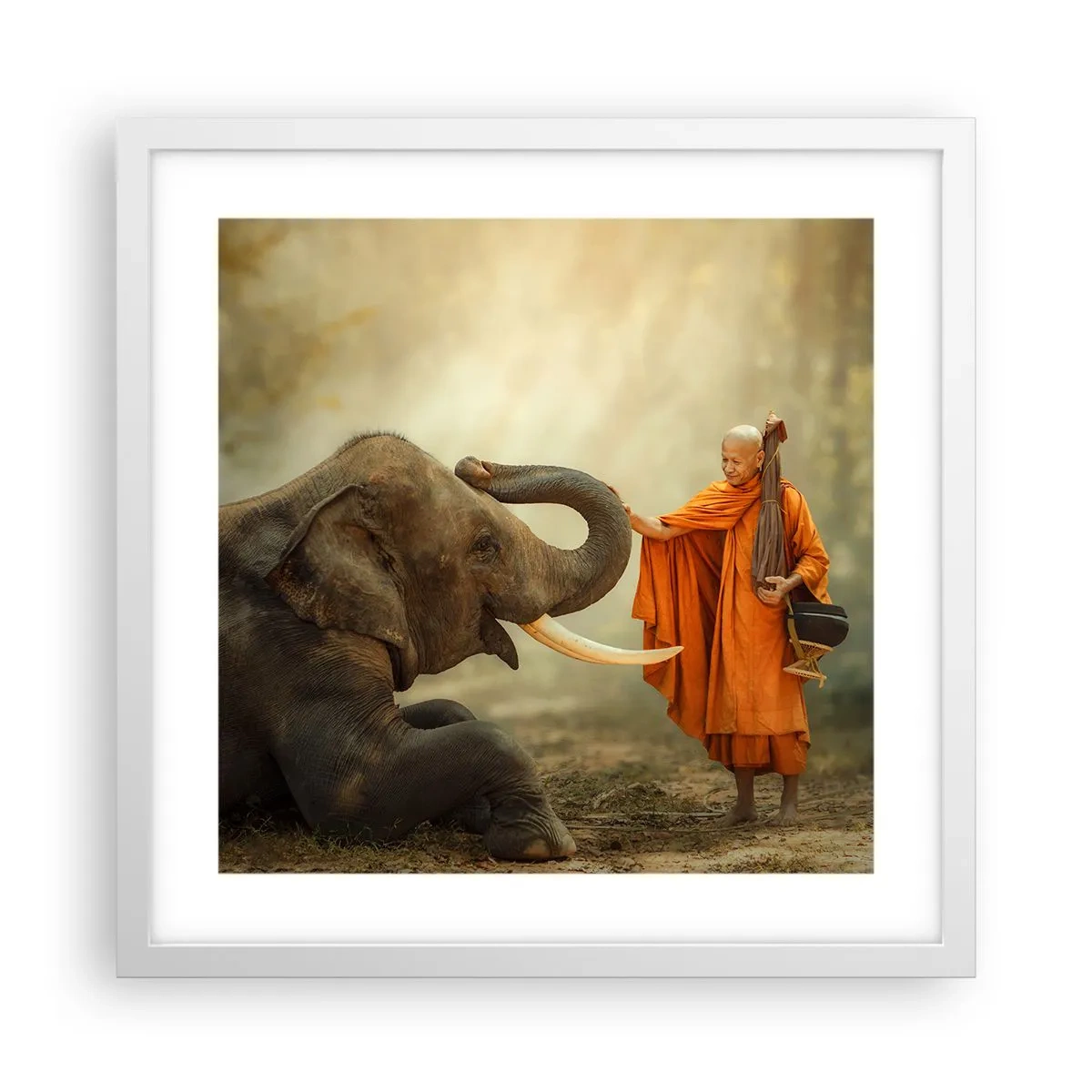 Poster în ramă albă - Întâlnire în călătorie - 40x40 cm