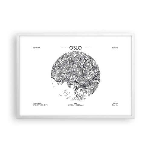 Poster în ramă albă - Anatomia Oslo - 70x50 cm