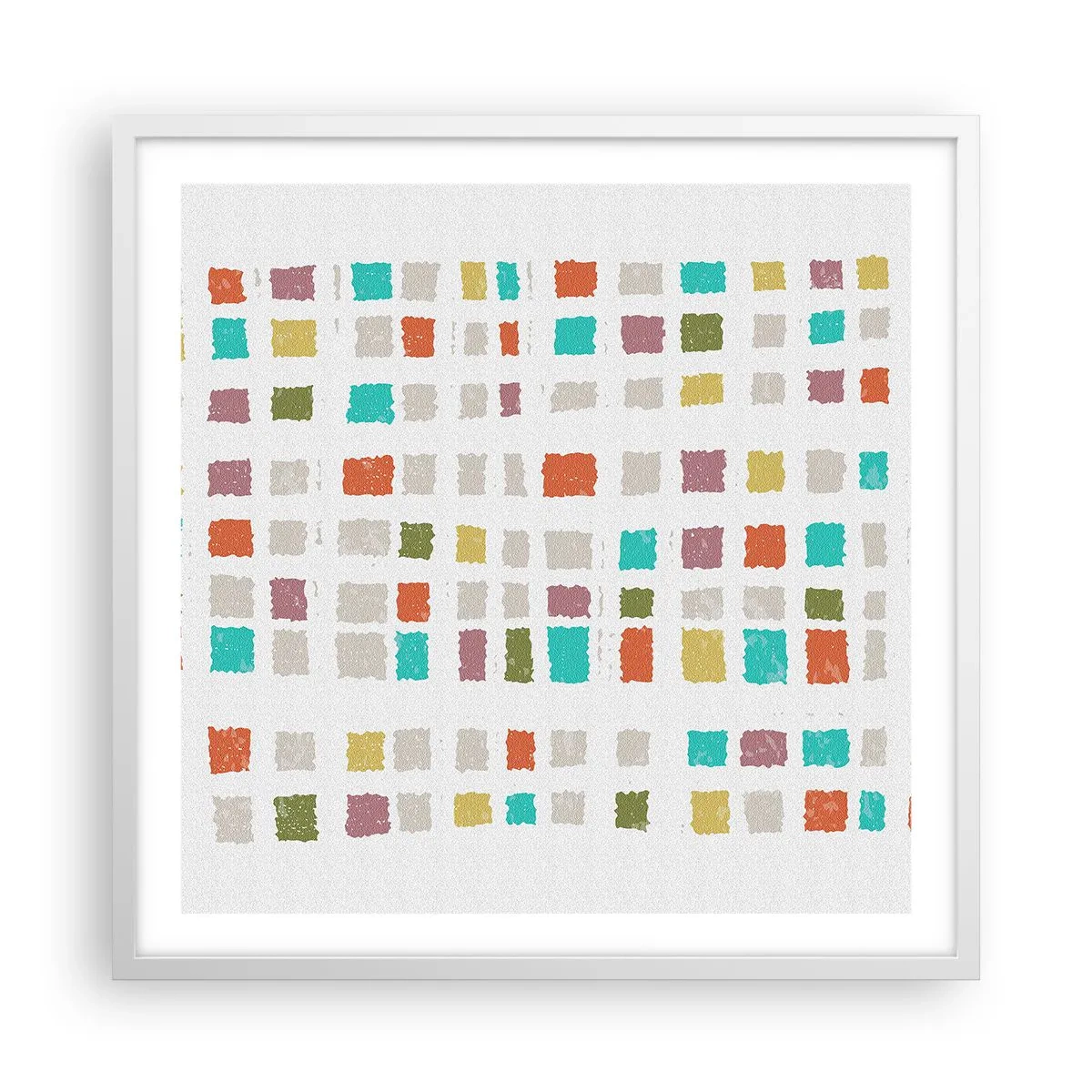 Poster în ramă albă - Joc necunoscut - 60x60 cm