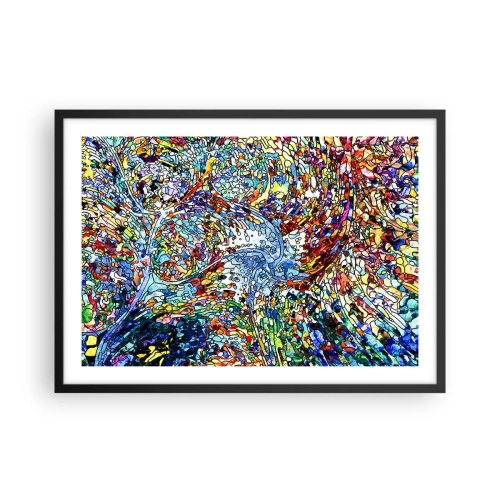 Poster în ramă neagră - Vitraliu de picături - 70x50 cm