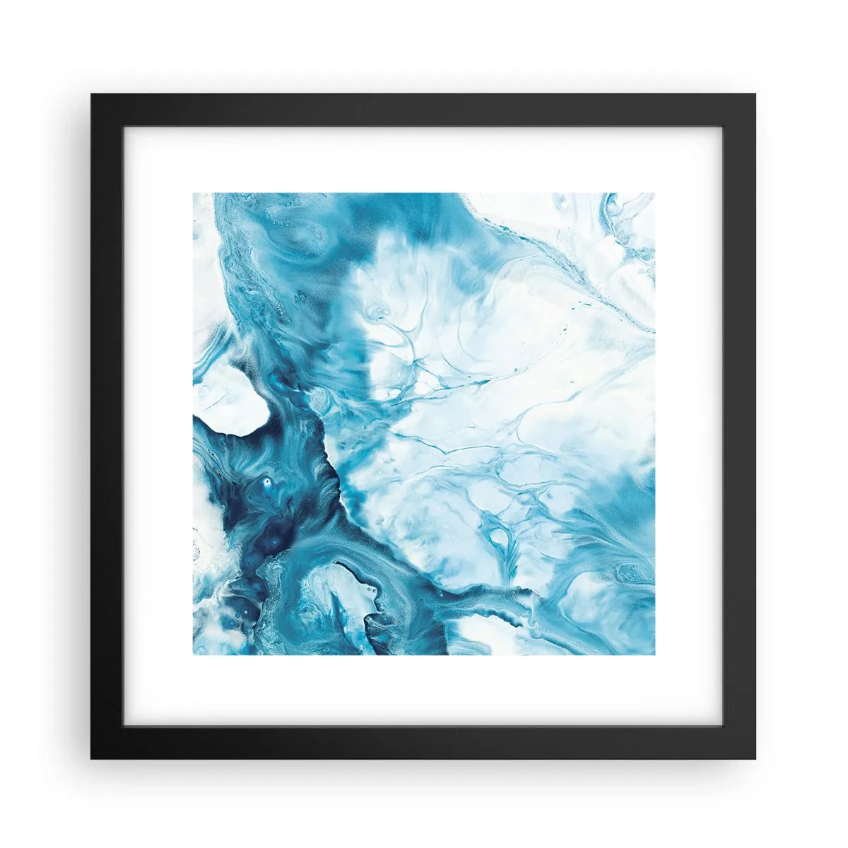 Poster în ramă neagră - Concert de nuanțe de albastru - 30x30 cm
