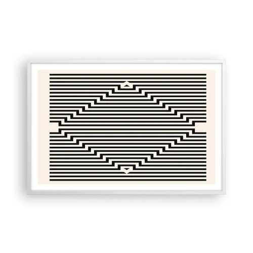 Poster în ramă albă - Iluzie geometrică - 91x61 cm