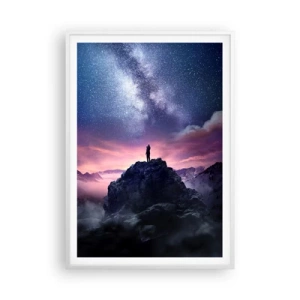 Poster în ramă albă - Și a simțit viața - 70x100 cm