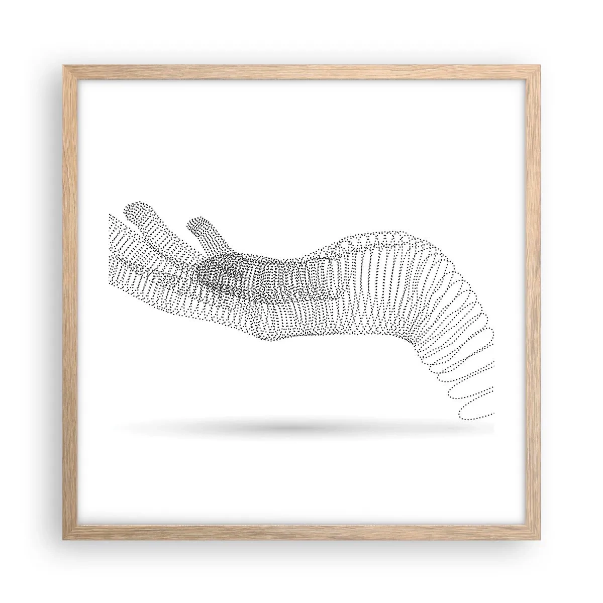 Poster în ramă de stejar deschis - Mână arcuită - 50x50 cm