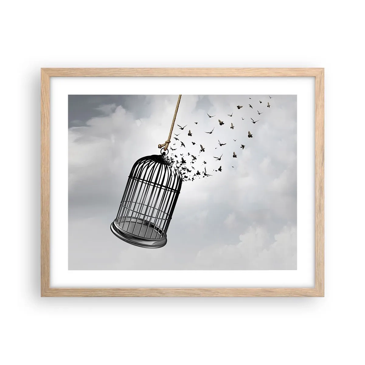 Poster în ramă de stejar deschis - Credință...Speranță...Libertate! - 50x40 cm