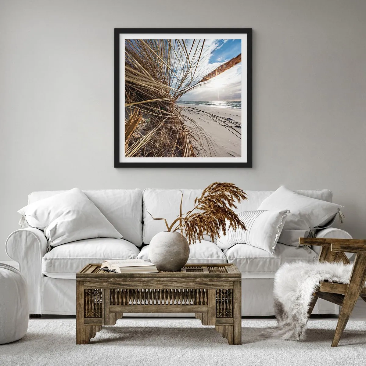 Poster în ramă neagră - O întâlnire a elementelor - 60x60 cm