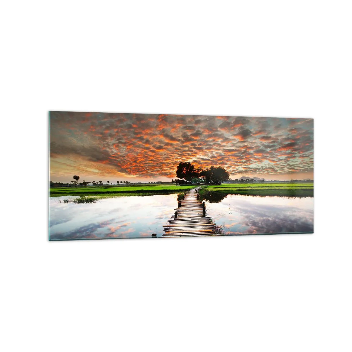Tablou pe sticlă - Întindeți brațele - respirați - 120x50 cm