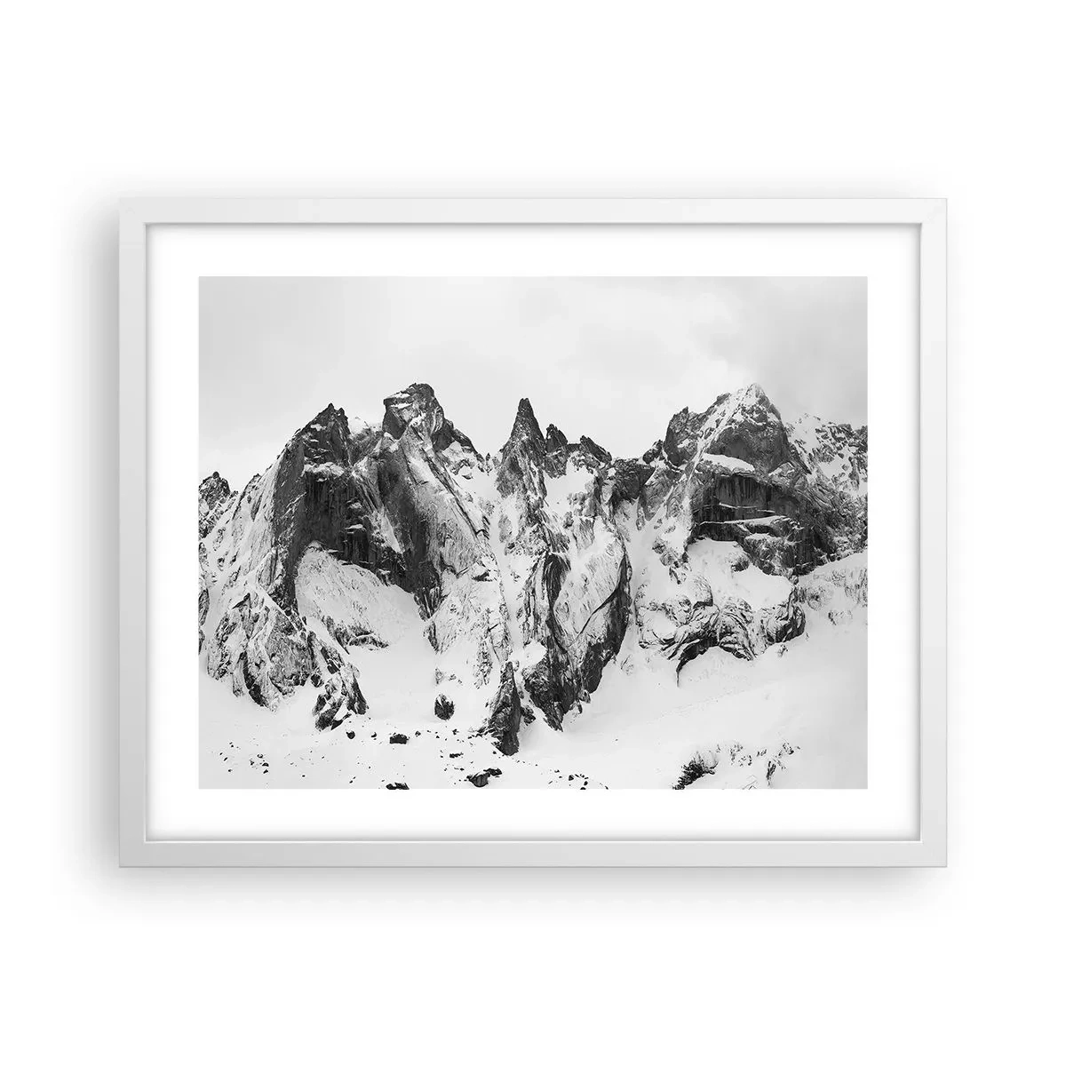 Poster în ramă albă - Amenințarea crestei de granit - 50x40 cm