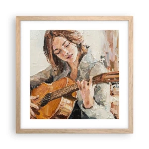 Poster în ramă de stejar deschis - Concert pentru chitară și inima unei fete - 40x40 cm