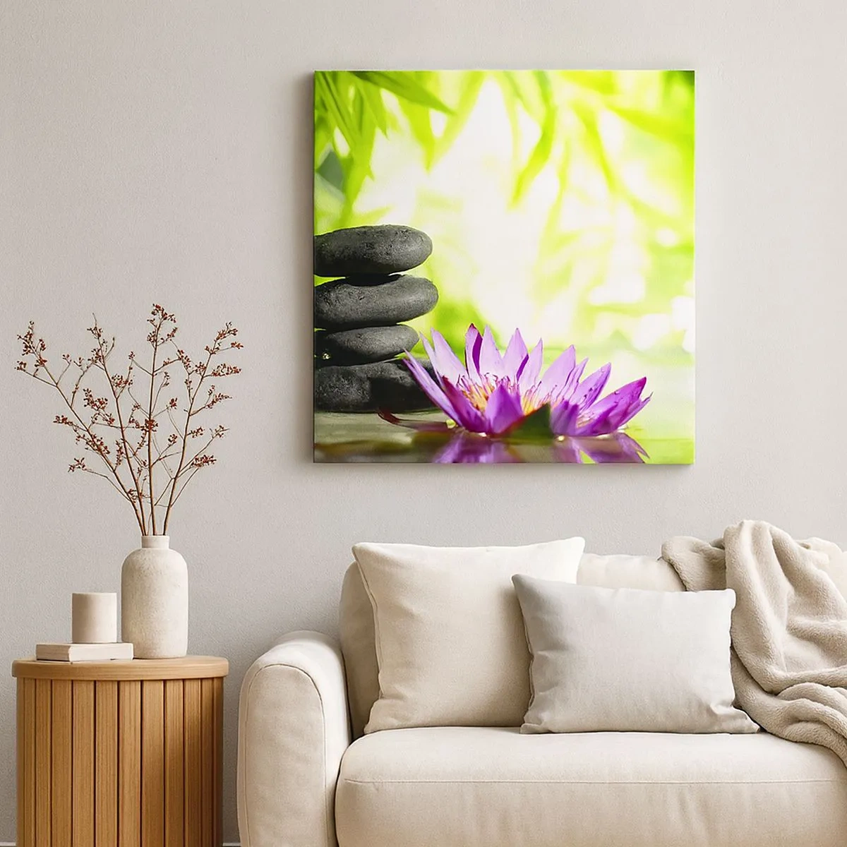 Tablou pe pânză - Într-o colibă de bambus - 30x30 cm