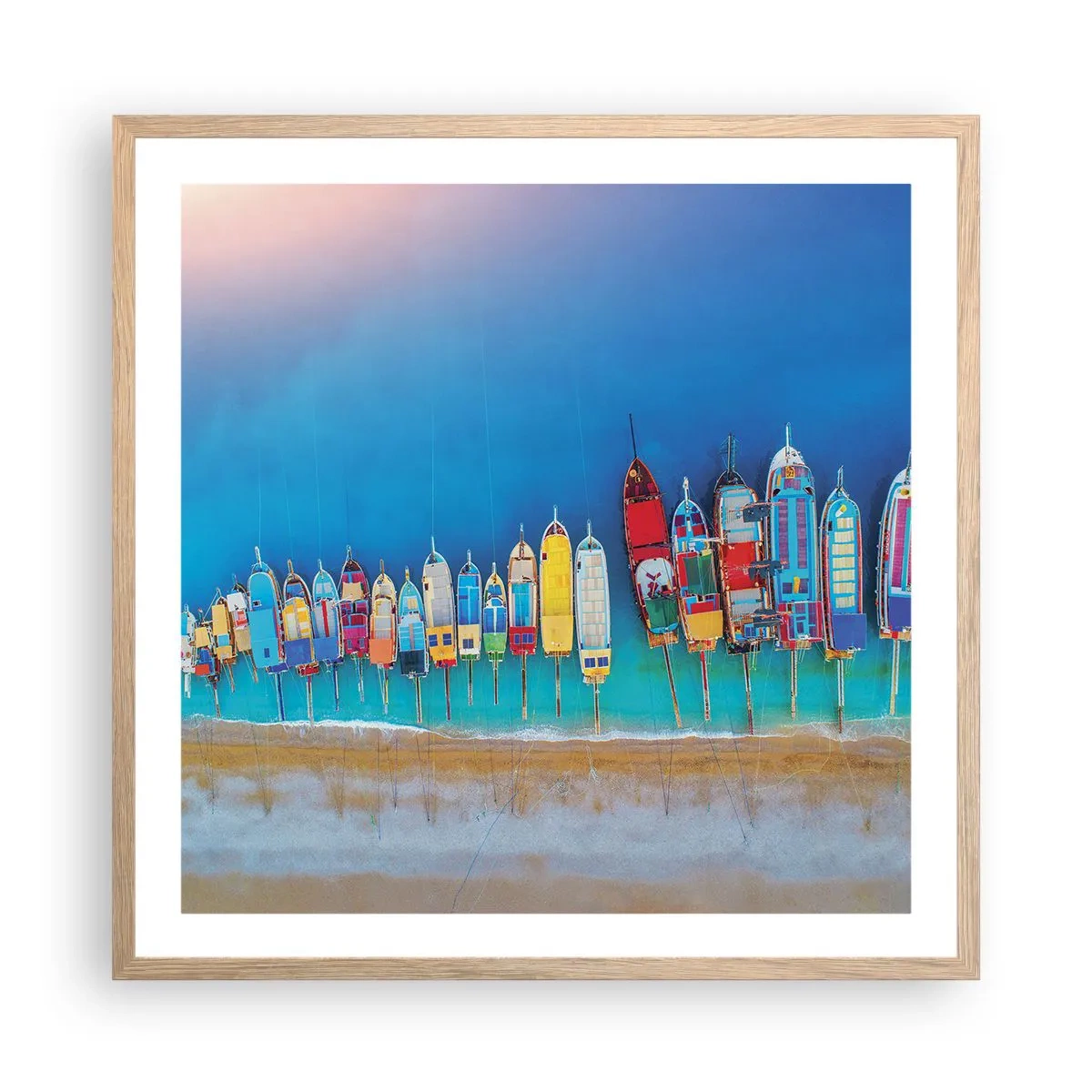 Poster în ramă de stejar deschis - Din perspectiva unei păsări - 60x60 cm