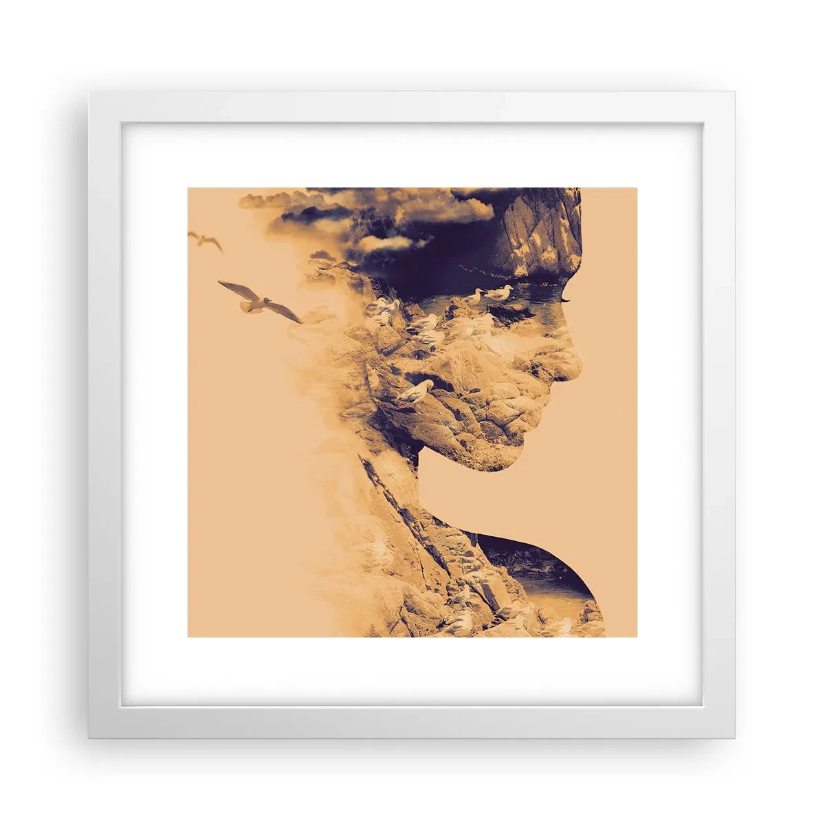 Poster în ramă albă - Frumoasă prin natura - 30x30 cm