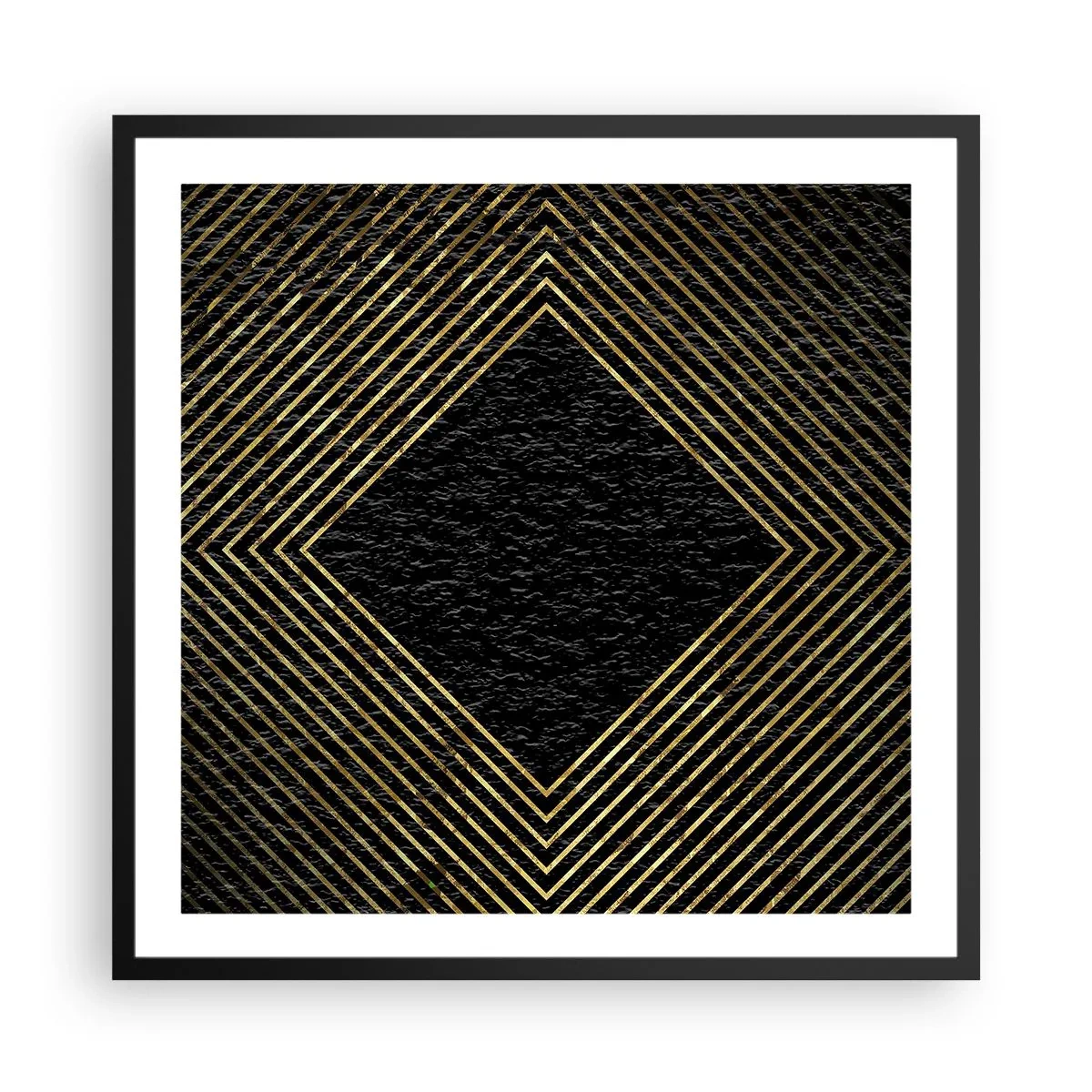 Poster în ramă neagră - Geometrie în stil glamour - 60x60 cm