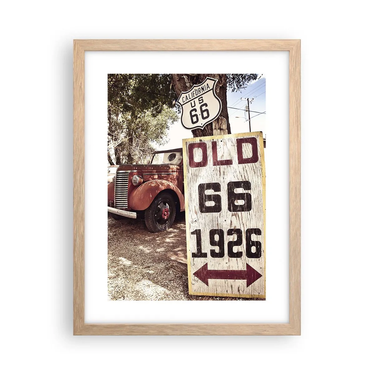 Poster în ramă de stejar deschis - O legendă provincială americană - 30x40 cm