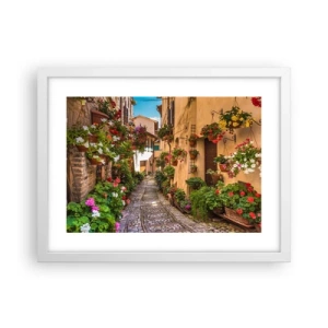 Poster în ramă albă - Străduță italiană - 40x30 cm