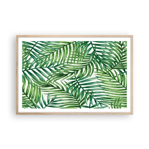 Poster în ramă de stejar deschis - Sub bolta verde - 91x61 cm