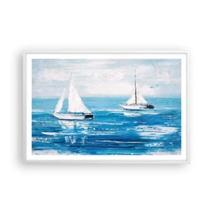 Poster în ramă albă - Cu un prieten alături de tine - 91x61 cm