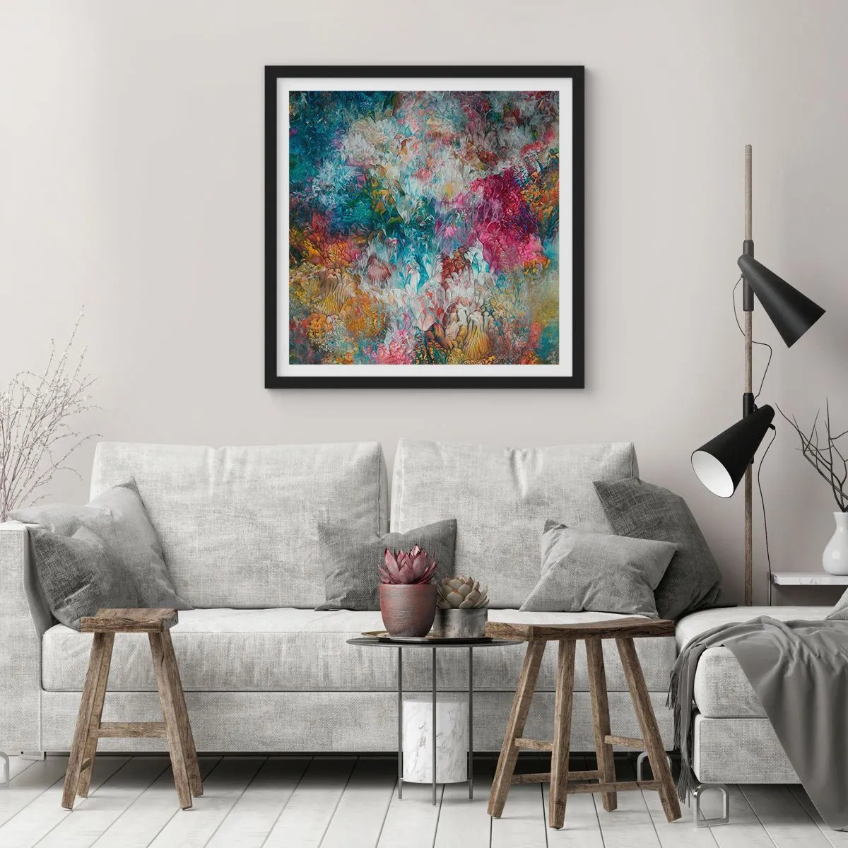 Poster în ramă neagră - În plină înflorire - 30x30 cm