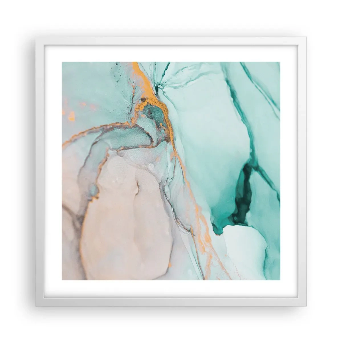 Poster în ramă albă - Dansul formelor și al culorilor - 50x50 cm