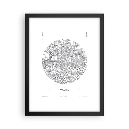 Poster în ramă neagră - Anatomia Madridului - 30x40 cm