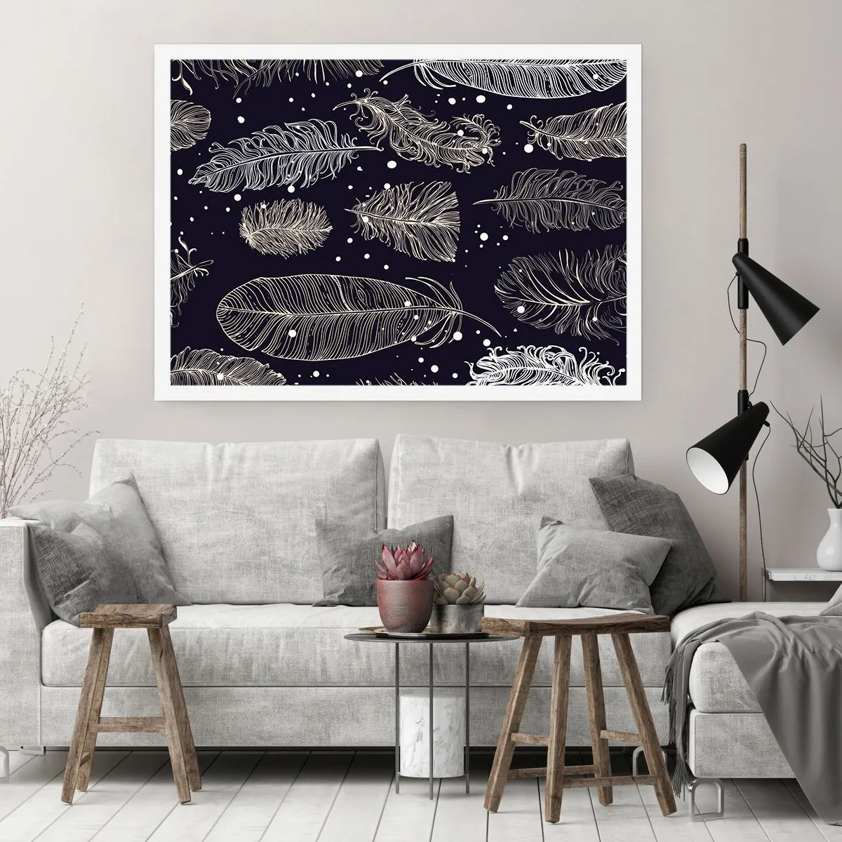 Poster - Dantelă cu pene - 100x70 cm