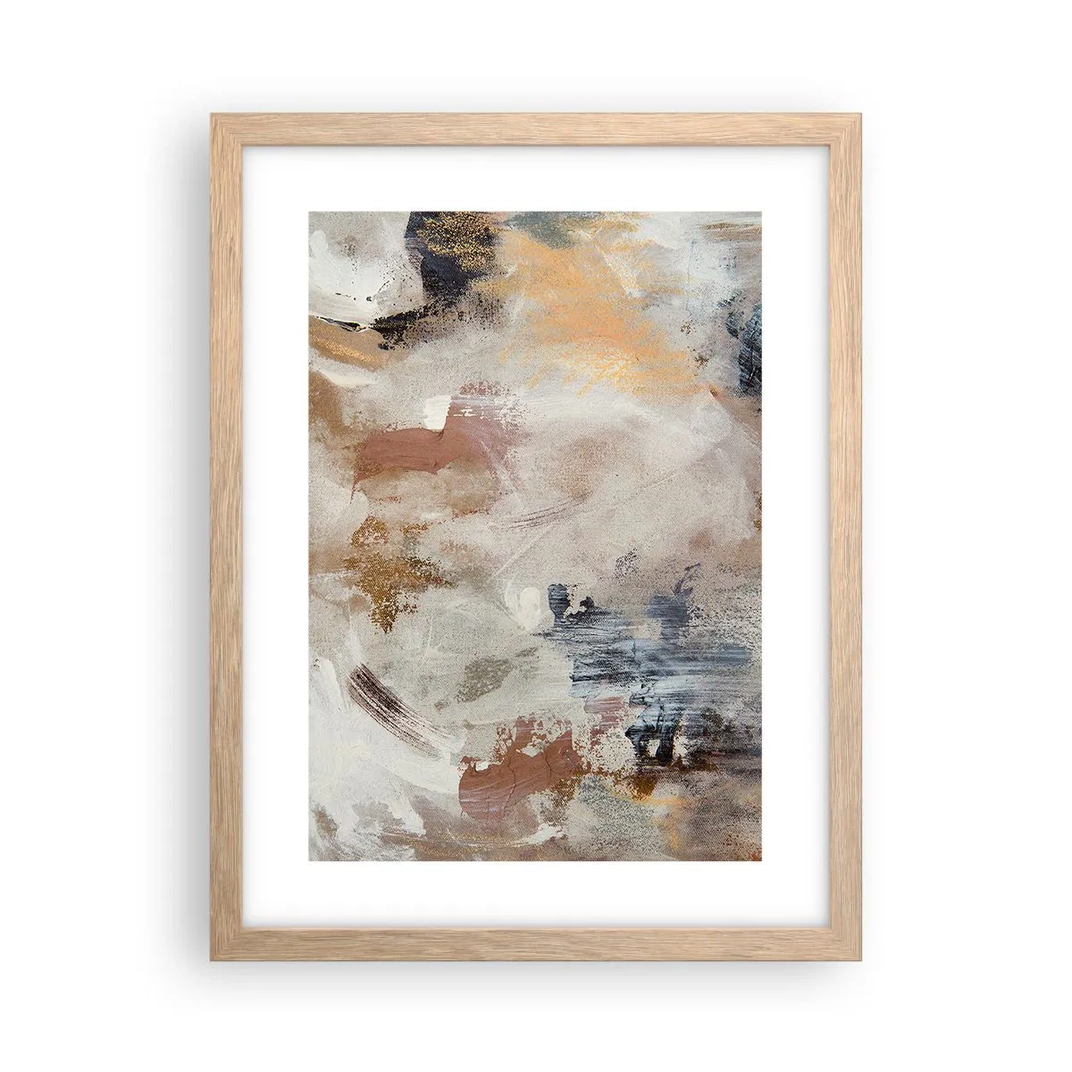 Poster în ramă de stejar deschis - Abstracție cețoasă - 30x40 cm