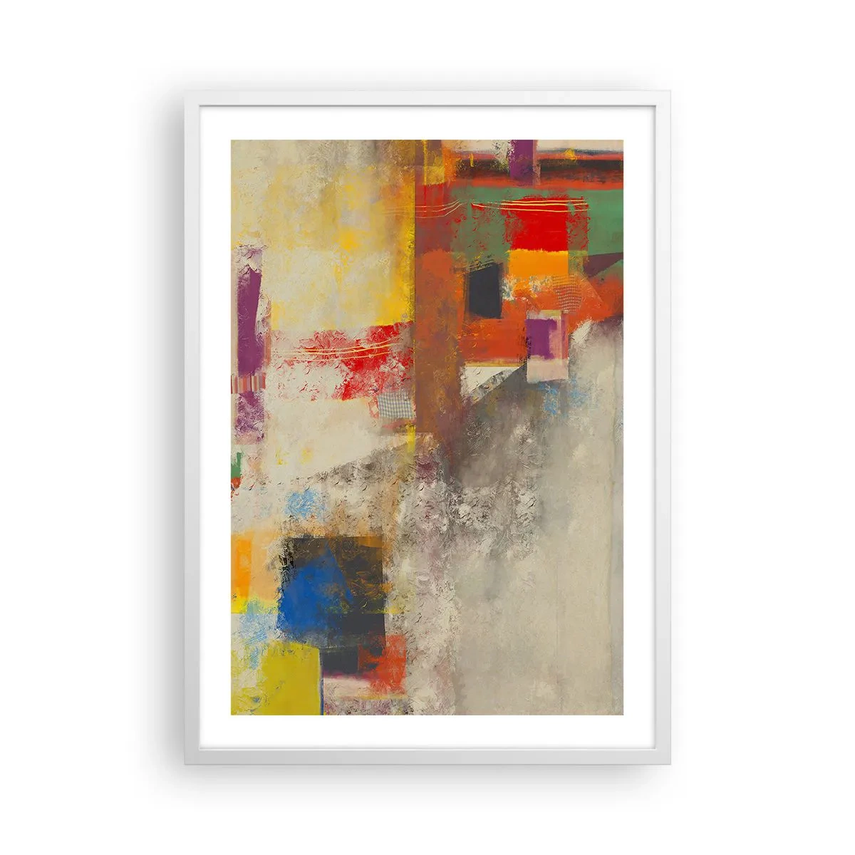 Poster în ramă albă - Geometria culorilor - 50x70 cm