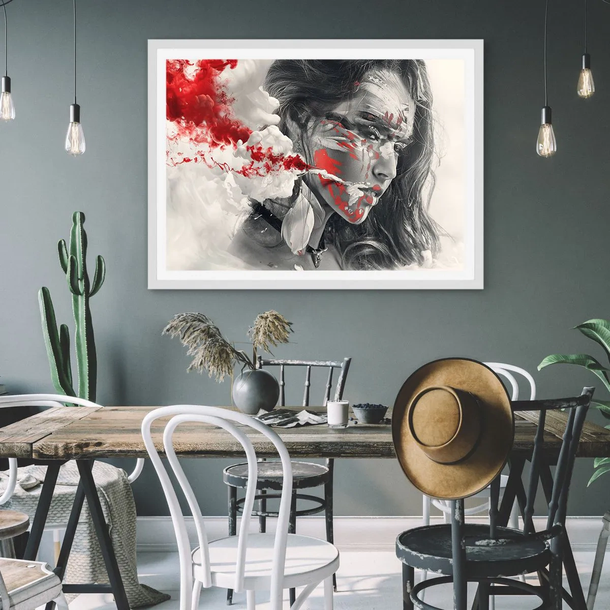 Poster în ramă albă - În aburul absurdului - 40x30 cm