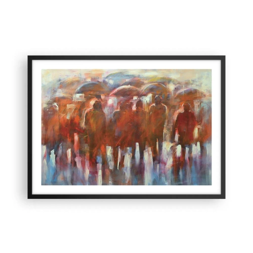 Poster în ramă neagră - Egali în ploaie și ceață - 70x50 cm