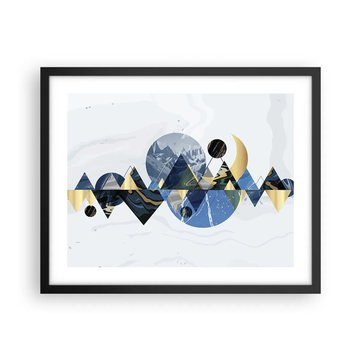 Poster în ramă neagră - Peisaj geometric - 50x40 cm