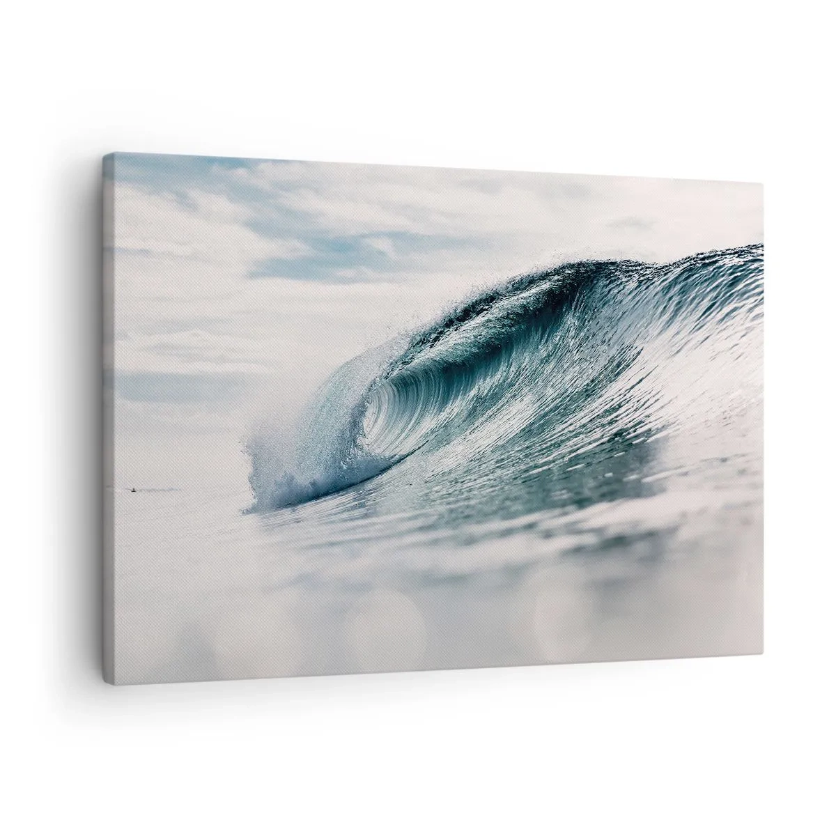 Tablou pe pânză Canvas - Un val de mare surprins într-un moment dinamic pe fundalul cerului - 70x50cm - Summitul apei - Decorațiune modernă pentru perete pentru living și dormitor ARTTOR