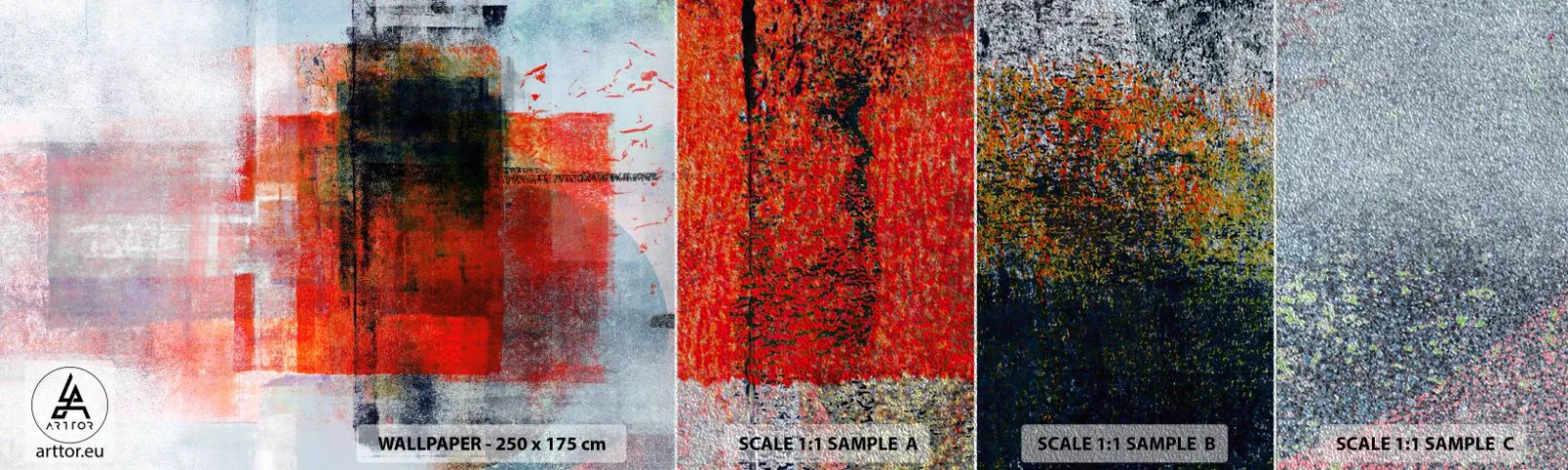 Mostră tapet Premium Sand - Compoziție înfocată - Bucată, Abstracția, Industrial - 100x30 cm